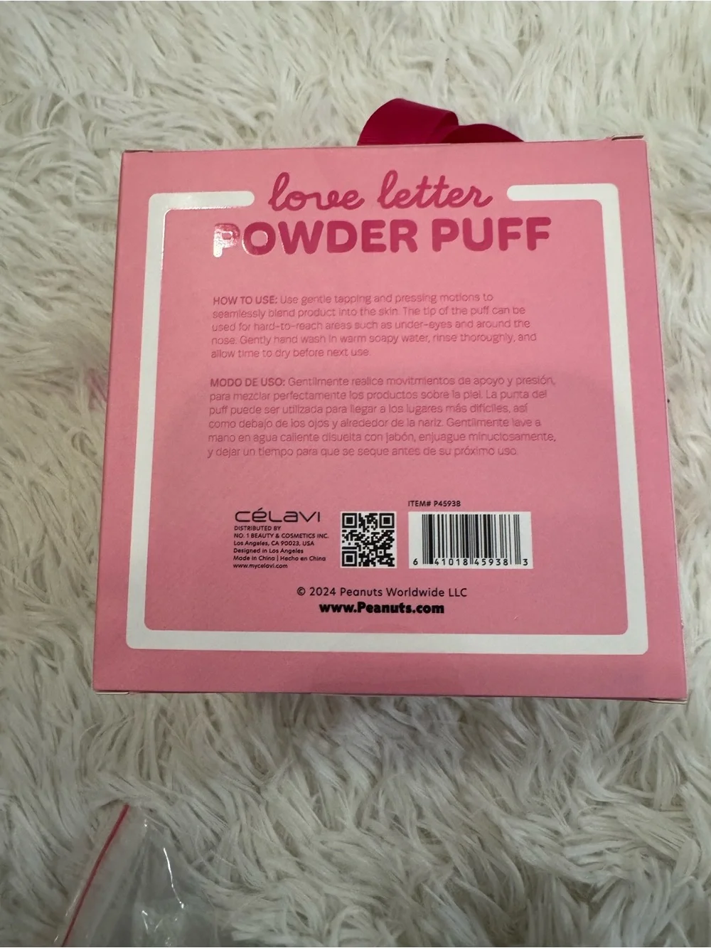 Peanuts x Célavi Love Letter Powder Puff Set - Pink set of 6 limited edition